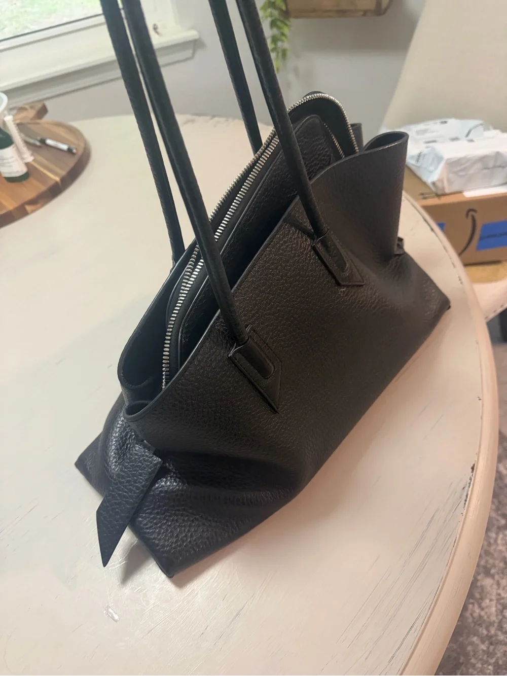 The Attico ''La Passeggiata Medium'' Black Top Handle